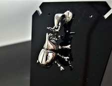 Rhinoceros Beetle STERLING SILVER 925 Insect Pendant Stag Beetle Symbol of metam