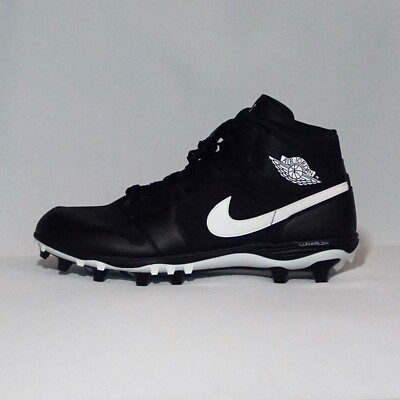 AIR JORDAN MID Black Football Cleat, Size NEW w/o Box