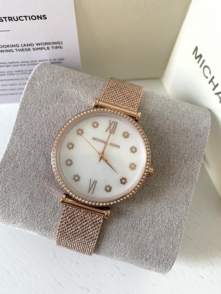 MK Maisie Three-Hand Rose Gold-Tone Mesh Watch | eBay display picture 3