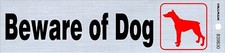 Hillman Black  Blue Nickel Mylar Self-Adhesive Beware of Dog Sign, 2 x 8 in.