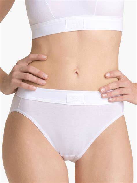 UK 12 - New Sloggi 'Double Comfort Tai'  Ladies 95% Cotton White Brief UK 12