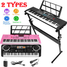 61 Keys Musical Keyboard Electric Piano Digital Organ w/ Mic Adapter Kid Gift