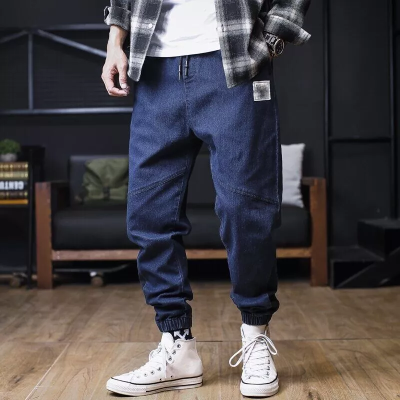 Plus size jean jogger pants sale