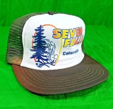 Vtg Seven Falls Colorado springs Hat USA Made 80s Trucker Mesh Snapback Cap