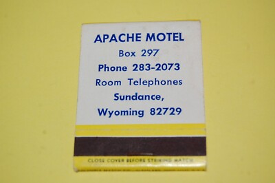 Apache Motel in Sundance, Wyoming Vintage Front Strike Unstruck Matchbook