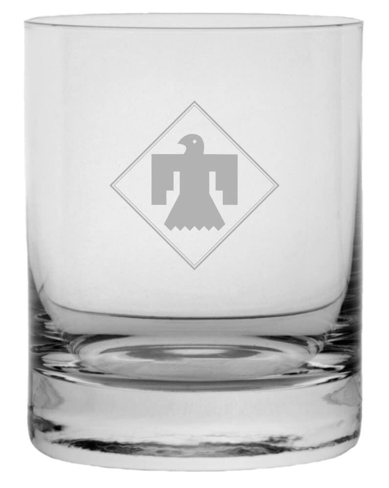 45th Infantry Division Military Engraved 11oz Whiskey Glass Crystal  -image