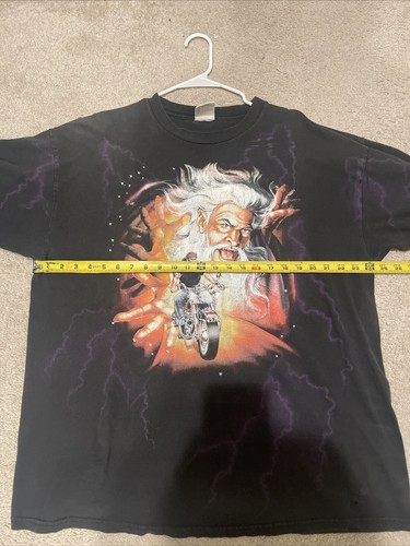 Camicia vintage anni '90 Harley Davidson Last Biker on Earth Wizard Lightning 3D XXL - Foto 7 di 8