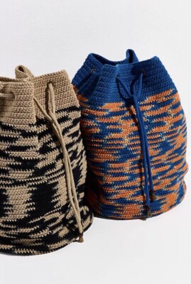 New Free People Montana Crochet Backpack New Free People Montana Crochet Backpack Bucket Adjustable  main image 4