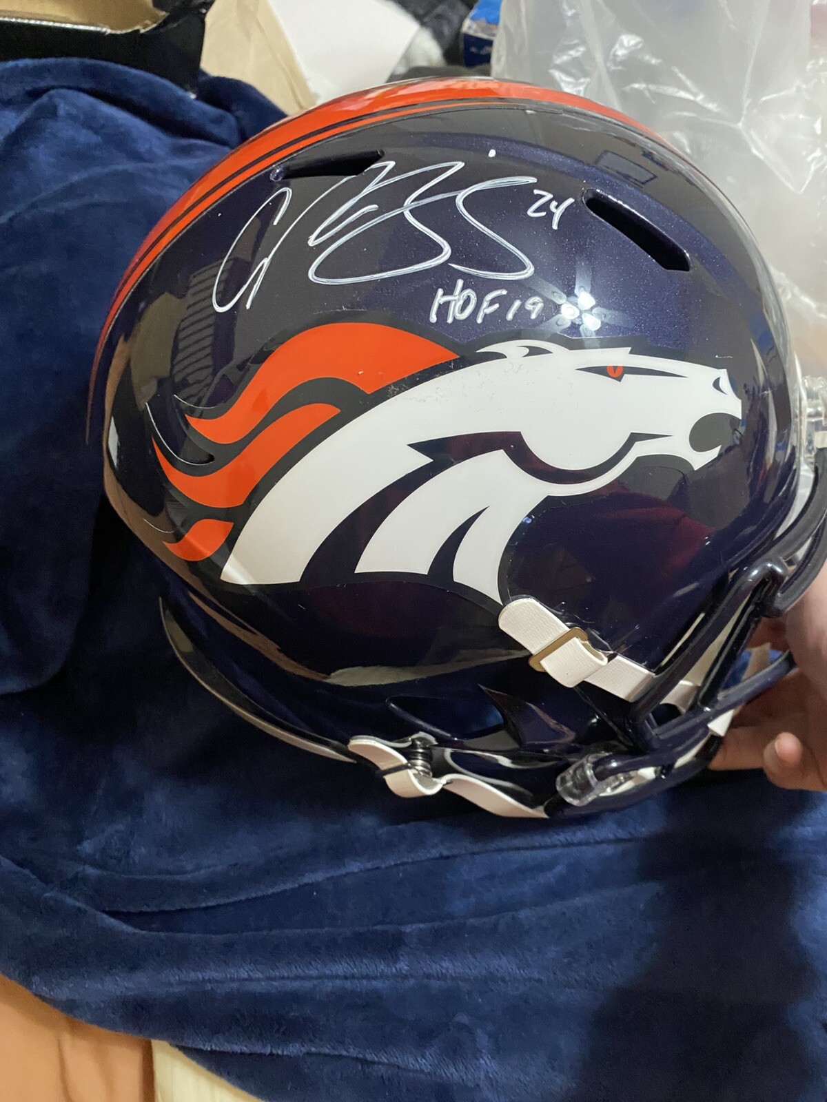 Champ Bailey Autographed Signed Denver Broncos "HOF 19" Full Size Helmet W/ COA! UGA Legend! 