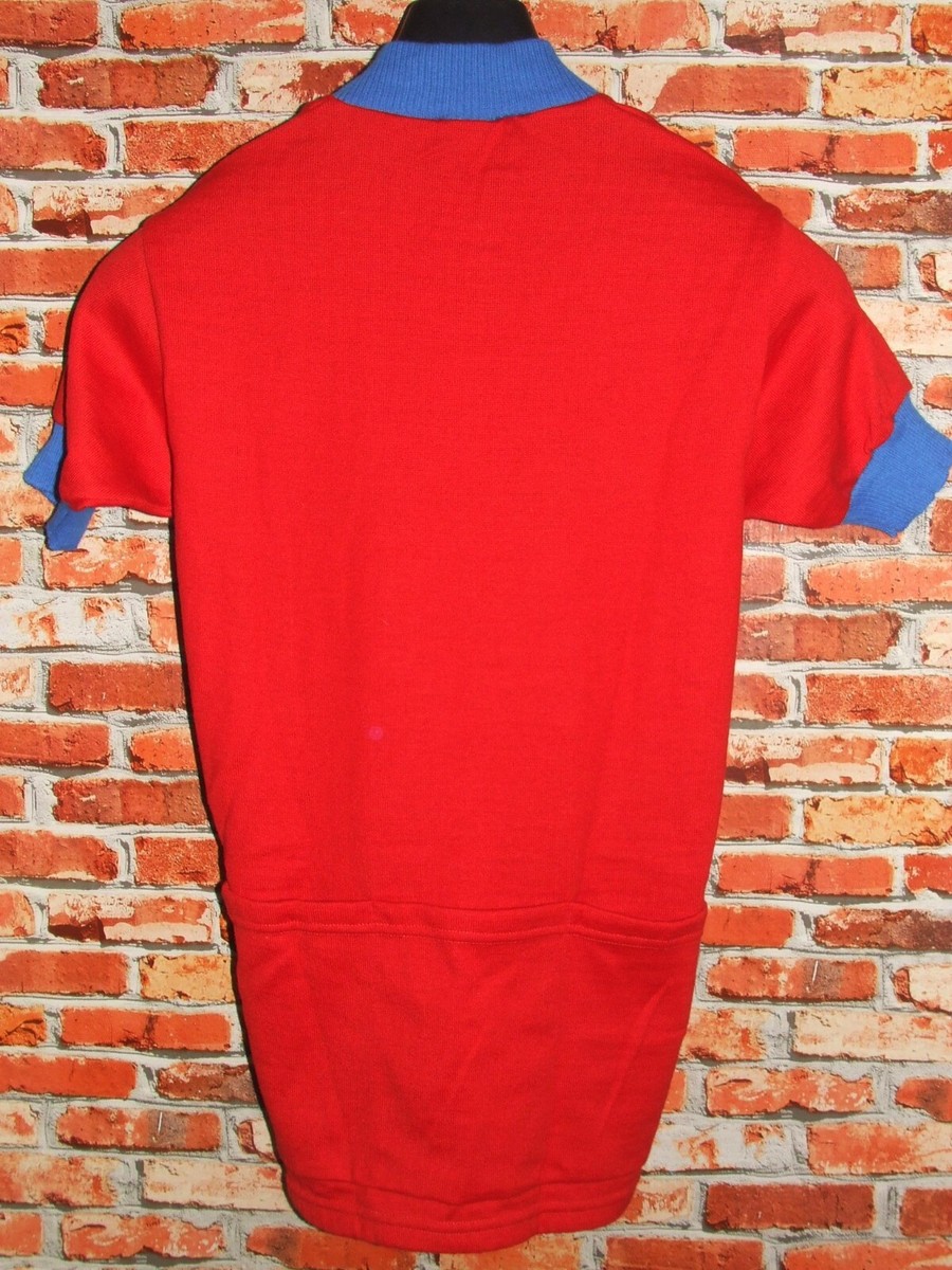 Maillot Cyclisme Vintage Eroica - 50% Laine Brodée, Taille XS, Années 70 (Occasion)