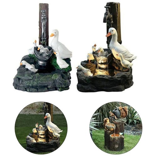 Resin LED Light Squirrel Sculpture Garden Patio decor Outdoor Ornament