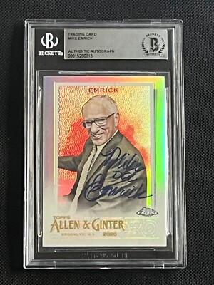 DOC EMRICK 2020 TOPPS ALLEN & GINTER CHROME REFACTOR SIGNED CARD BAS AUTHENTIC