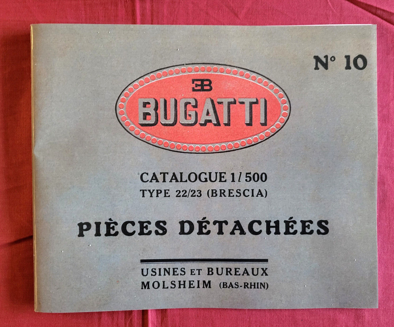 Catalogue Bugatti Brescia Type 22 23 N10 pour Restauration Collectionneur