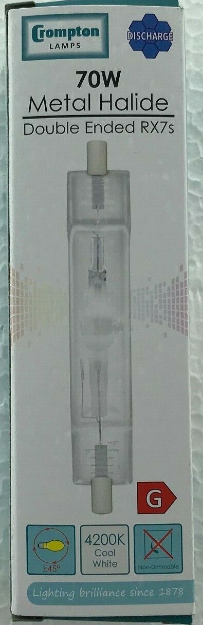 Crompton Double Ended Metal Halide 70W 4200K  RX7s Metal Halide