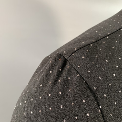 MARC JACOBS Runway Talla 10 Negro Plata Lunares Manga Larga Lazo a-Line Vestido - Imagen 6 de 7