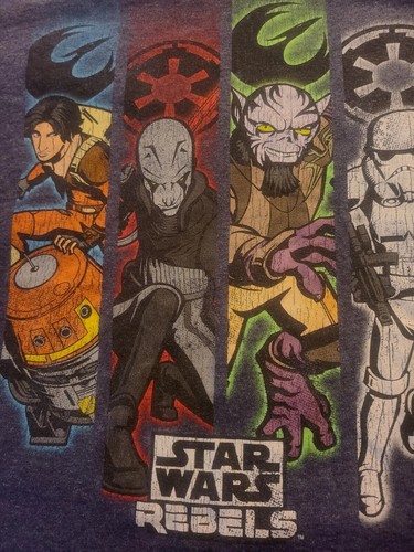 STAR WARS Rebels Boys T-Shirt Lg Ezra Ahsoka Animated Series READ DESCRIPTION - Picture 2 of 11