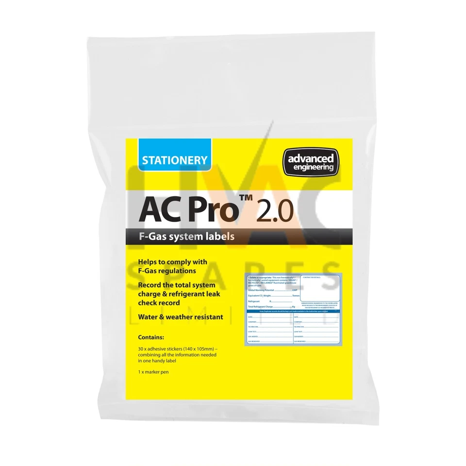 AC Pro 80037 F Gas System Labels