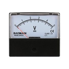 Baomain Voltmeter DH-670 DC 0-5V Rectangular Class 2.5 Analog Panel Volt Volt...