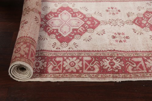 Vintage Gemüsefarbstoff anatolisch türkisch handgeknüpfter schmaler Läuferteppich 3'x10' - Bild 7 von 12