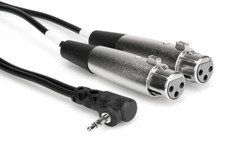 Hosa CYX405F 5' Dual XLRF to Right-Angle 3.5mm TRS Y-Cable