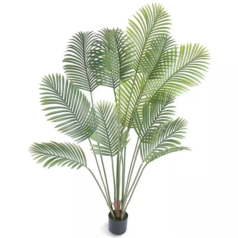 6 Ft Artificial Palm Tree with PE Material and Anti-Tip Base for Indoor Outdoor Use