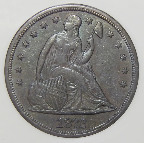 1872-S NGC AU55 SEATED LIBERTY DOLLAR