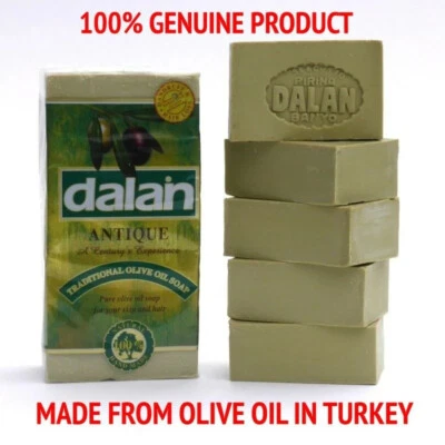 5 X 180g Bar Natural 100% Pure Olive Oil Soap Dalan Turkish Bath Handmade Turkey