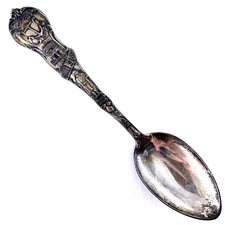 MECHANICS STERLING CO 5.75" RHODE ISLAND LIME ROCK CAPITOL Silver Souvenir Spoon