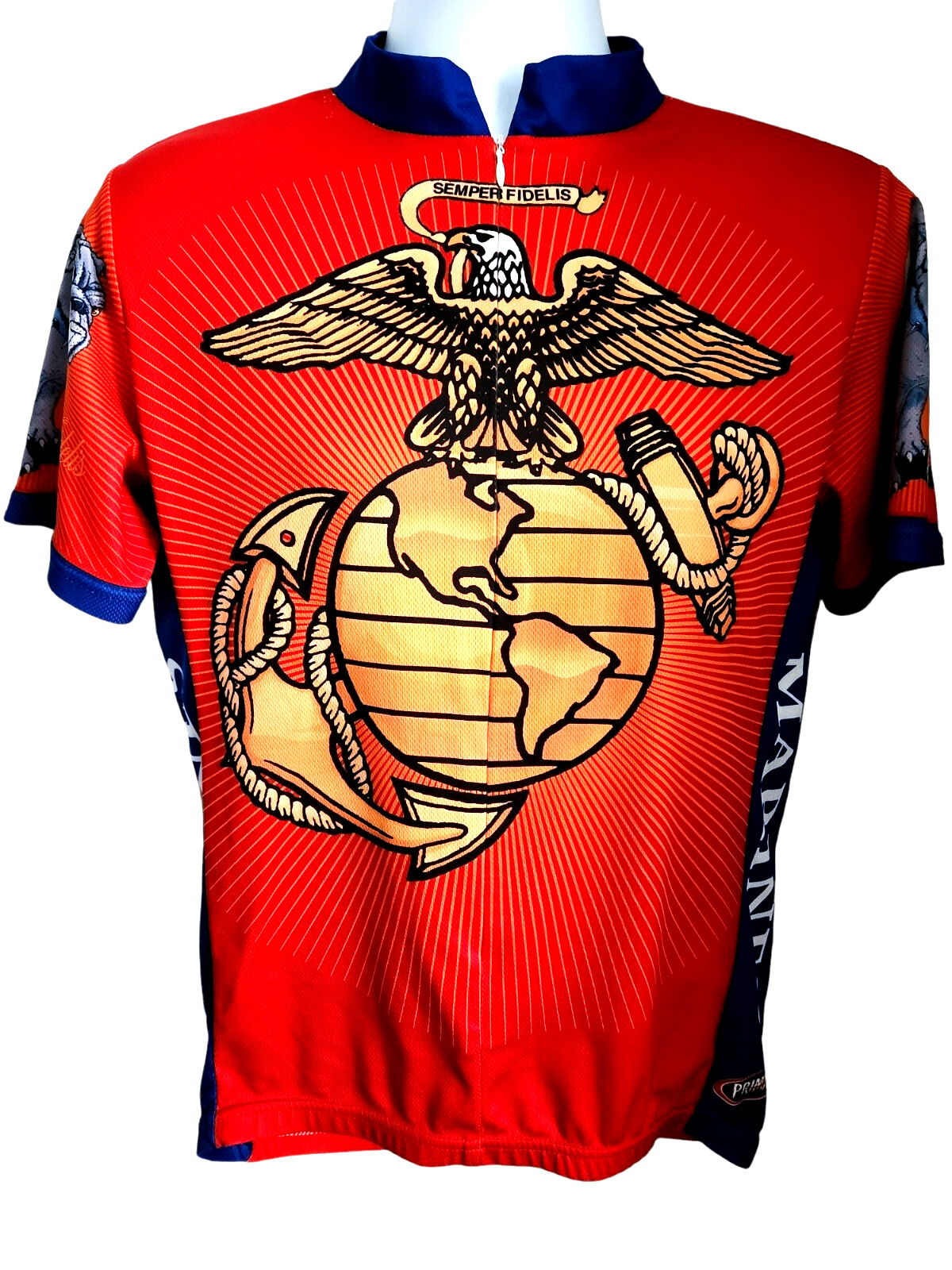 PRIMAL WEAR Cycling Bike Jersey Semper Fi US Marines Bulldog