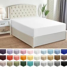 Mellanni Microfiber Fitted Sheet w/ Deep Pockets, Elastic All Around, 20+ Colors