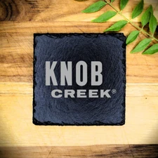 Knob Creek Bourbon Whiskey Slate Coaster Brand New Handcrafted Laser Engraved