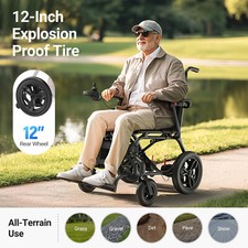 31.5lb Ultra Lightweight Carbon Fiber Electric Wheelchair All Terrain Folding US