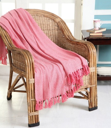 100% Cotton Throw Herringbone Design 3 Seater Sofa Throw Blanket 229cm x 254cm - Picture 8 of 25