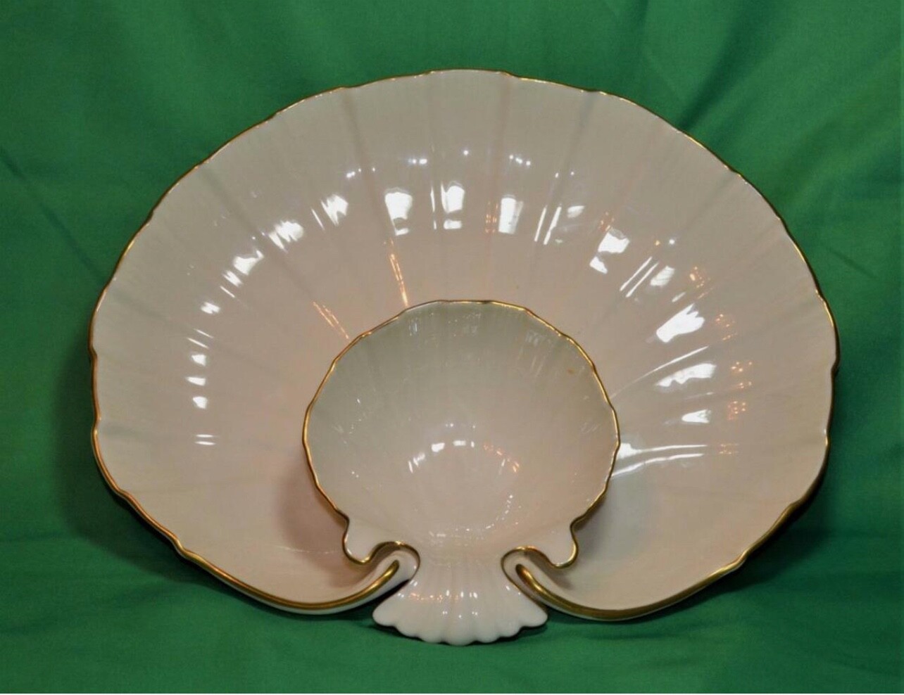 LENOX China Aegean Seashell 24K Gold 12-Inch Chip Dip Serving Bowl