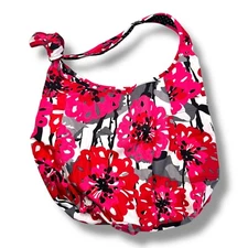 Red, Black, Pink Floral Thirtyone Tote Bag with Knot Strap, Pockets, New