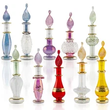 CraftsOfEgypt Genie Blown Glass Miniature Perfume Bottles for Perfumes & Esse...