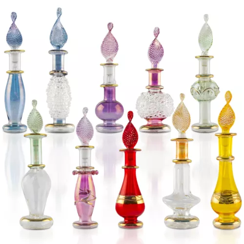 CraftsOfEgypt Genie Blown Glass Miniature Perfume Bottles for Perfumes & Esse...