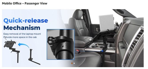 Support ordinateur portable camion compatible avec Dodge Ram 1500 2500 3500 4500 5500 2012-2024 - Photo 7/10
