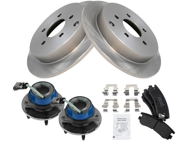 Rear Brake Pad and Rotor and Wheel Hub Kit fits Silhouette 2002-2004 AWD 23KDGX