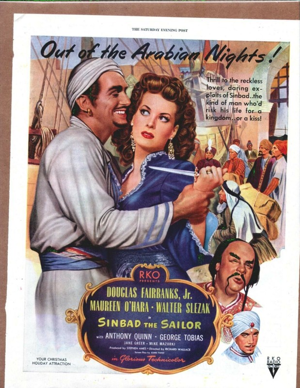 1946 SINBAD THE SAILOR Douglas Fairbanks, Jr Original Vintage Movie Promo Ad