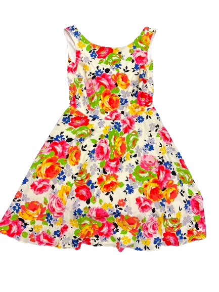 Betsey Johnson Womens Multicolor Floral Sleeveless Fit & Flare Dress Size 6