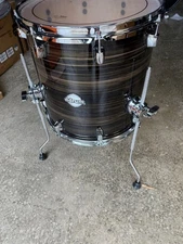 ddrum Dominion 14" x 14" Floor Tom Drum Brushed Olive Metallic Birch Shell NEW