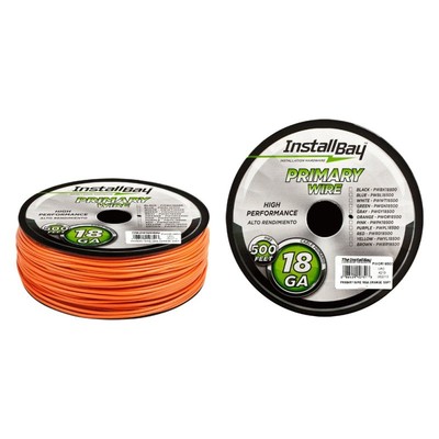Install Bay PWOR18500 18 AWG Single 500' Orange Stranded TWP Primary Wire