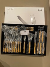 Mepra FANTASIA  Ocher  Orange/yellow 24pc Flatware Set 4 pc Service for 6 ITALY
