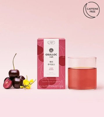 OSULLOC Cherry Rooibos Tea 20 Bags Caffeine Free Korean Premium Herbal