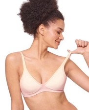 NEW Sloggi Body Adapt Cream & Pink T-Shirt Bra Sz M - 34C 36A 36B 36C 38A