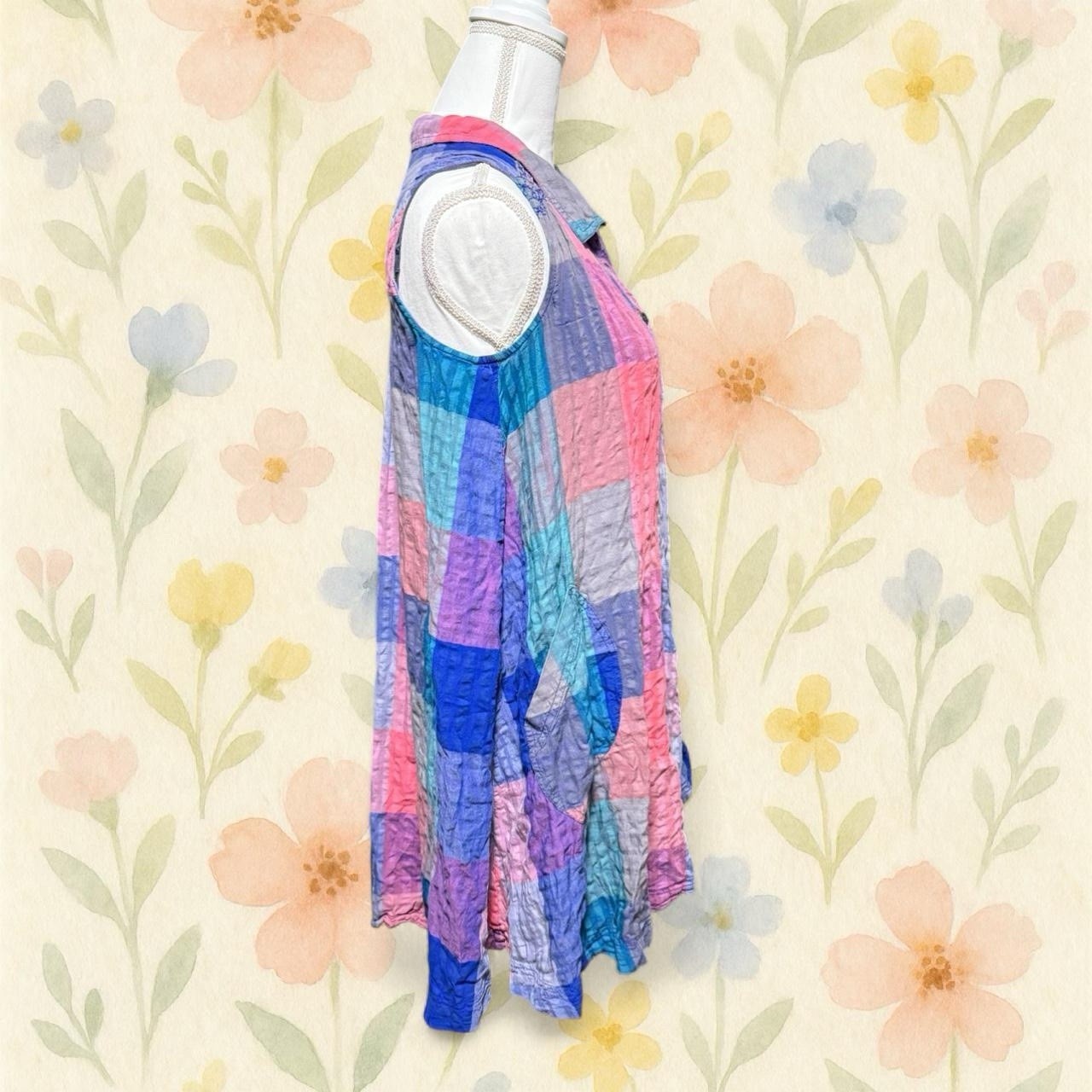 Anthro Holding Horses Patchwork Button Front Dres… - image 2