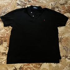 Polo By Ralph Lauren Men's Black Polo Shirt W/Red Logo Size XL Preppy