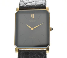  EXC 5 Vintage SEIKO Dolce 7730-5040 Black Tank Quartz Men's Watch From JAPAN