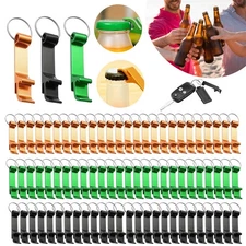 50 PCS Small Portable Bottle Opener Keychain Mixed Colors for Travel Bar Camping